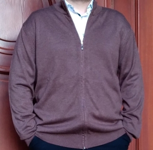 Sweter męski rozpinany beżowy