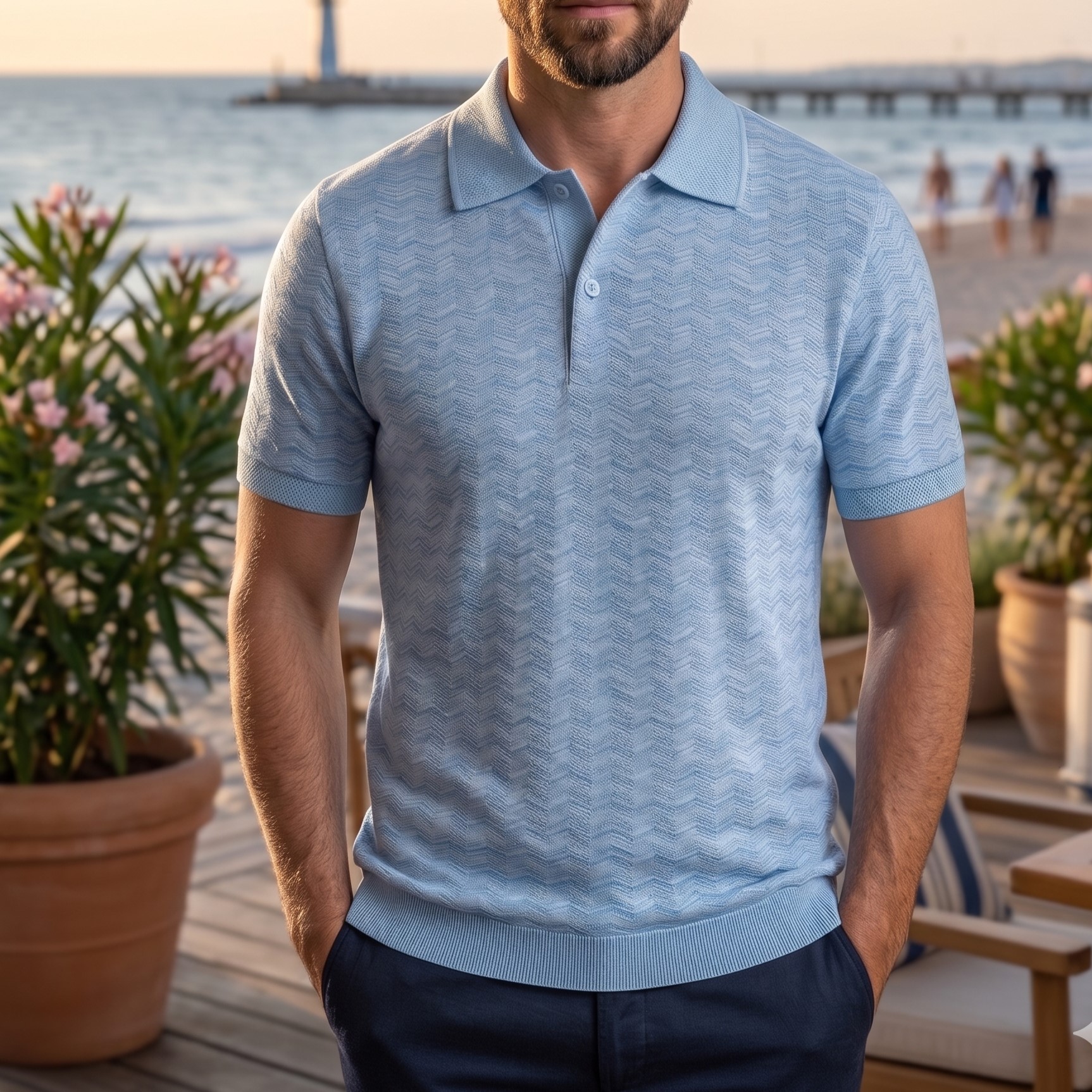 niebieskie polo meskie